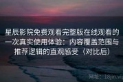星辰影院免费观看完整版在线观看的一次真实使用体验：内容覆盖范围与推荐逻辑的直观感受（对比后）