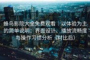 蜂鸟影院大全免费观看｜以体验为主的简单说明：界面设计、播放流畅度与操作习惯分析（对比后）