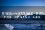黑料网的一次真实使用体验：普通用户视角下的优缺点盘点（新手向）