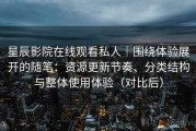 星辰影院在线观看私人｜围绕体验展开的随笔：资源更新节奏、分类结构与整体使用体验（对比后）
