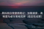 黑料网日常使用笔记：加载速度、清晰度与缓存策略观察（稳定性观察）