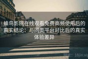 蜂鸟影院在线观看免费高频使用后的真实结论：与同类平台对比后的真实体验差异