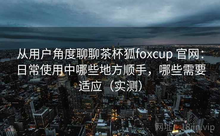 从用户角度聊聊茶杯狐foxcup 官网：日常使用中哪些地方顺手，哪些需要适应（实测）
