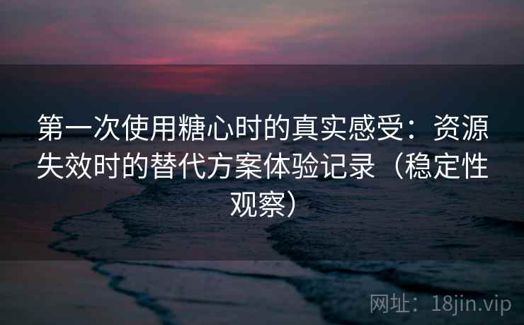 第一次使用糖心时的真实感受：资源失效时的替代方案体验记录（稳定性观察）