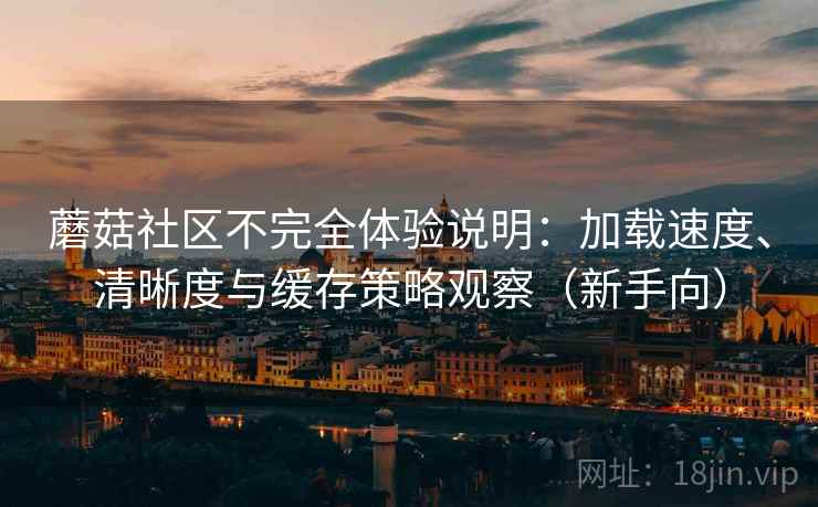 蘑菇社区不完全体验说明：加载速度、清晰度与缓存策略观察（新手向）
