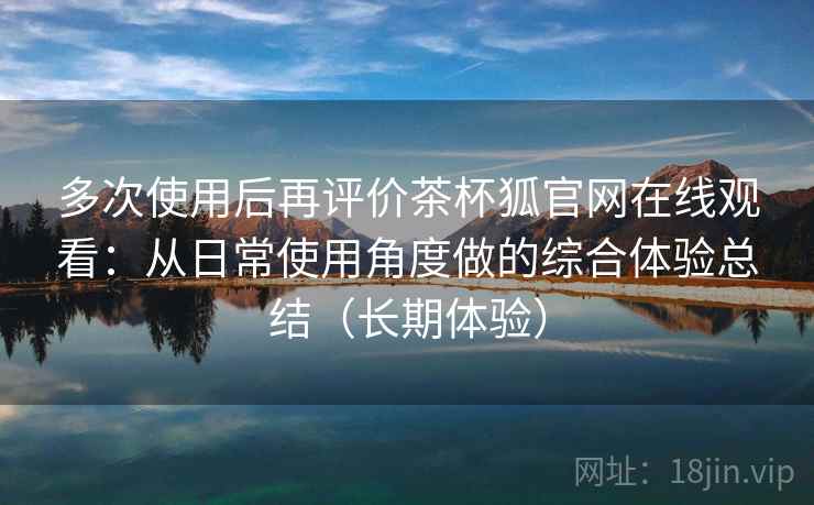 多次使用后再评价茶杯狐官网在线观看：从日常使用角度做的综合体验总结（长期体验）