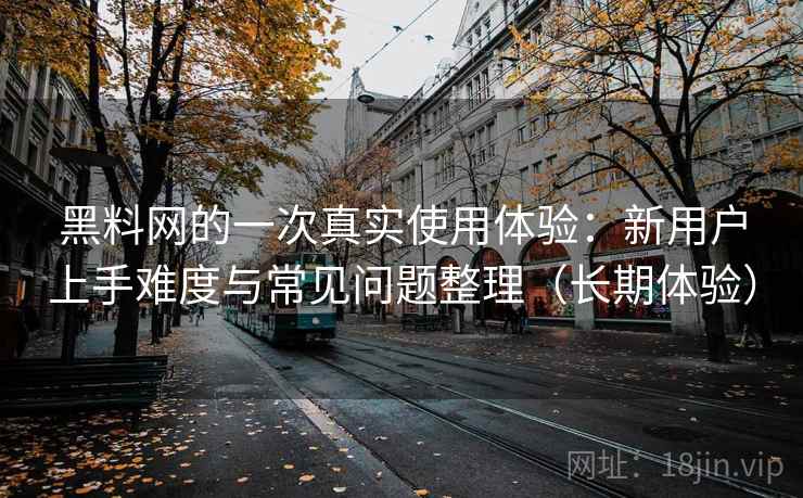 黑料网的一次真实使用体验：新用户上手难度与常见问题整理（长期体验）