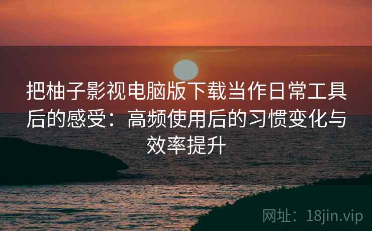 把柚子影视电脑版下载当作日常工具后的感受：高频使用后的习惯变化与效率提升