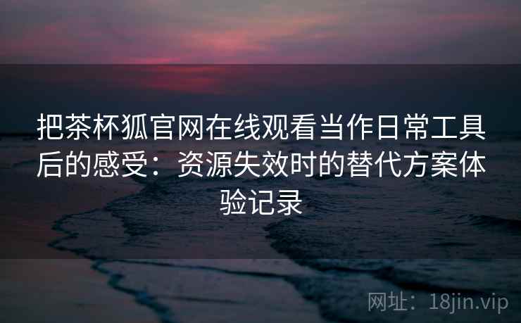 把茶杯狐官网在线观看当作日常工具后的感受：资源失效时的替代方案体验记录