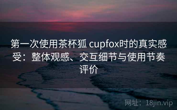第一次使用茶杯狐 cupfox时的真实感受：整体观感、交互细节与使用节奏评价
